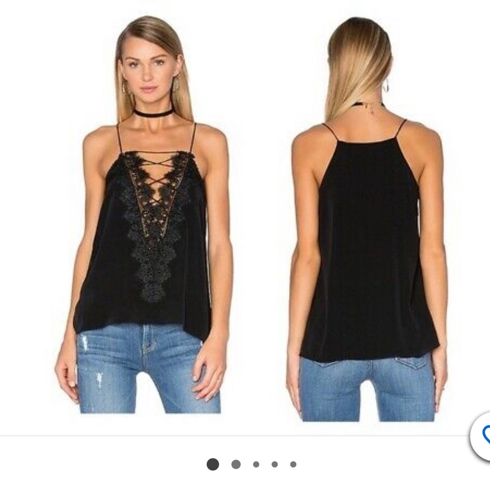 Cami NYC The Charlie Black Lace up tank